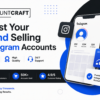 Boost Your Brand Selling Instagram Accounts – Professional AccountCraft banner featuring premium Instagram account marketplace, brand growth solutions, secure transactions, and trusted account selling services in blue, black, and white theme.