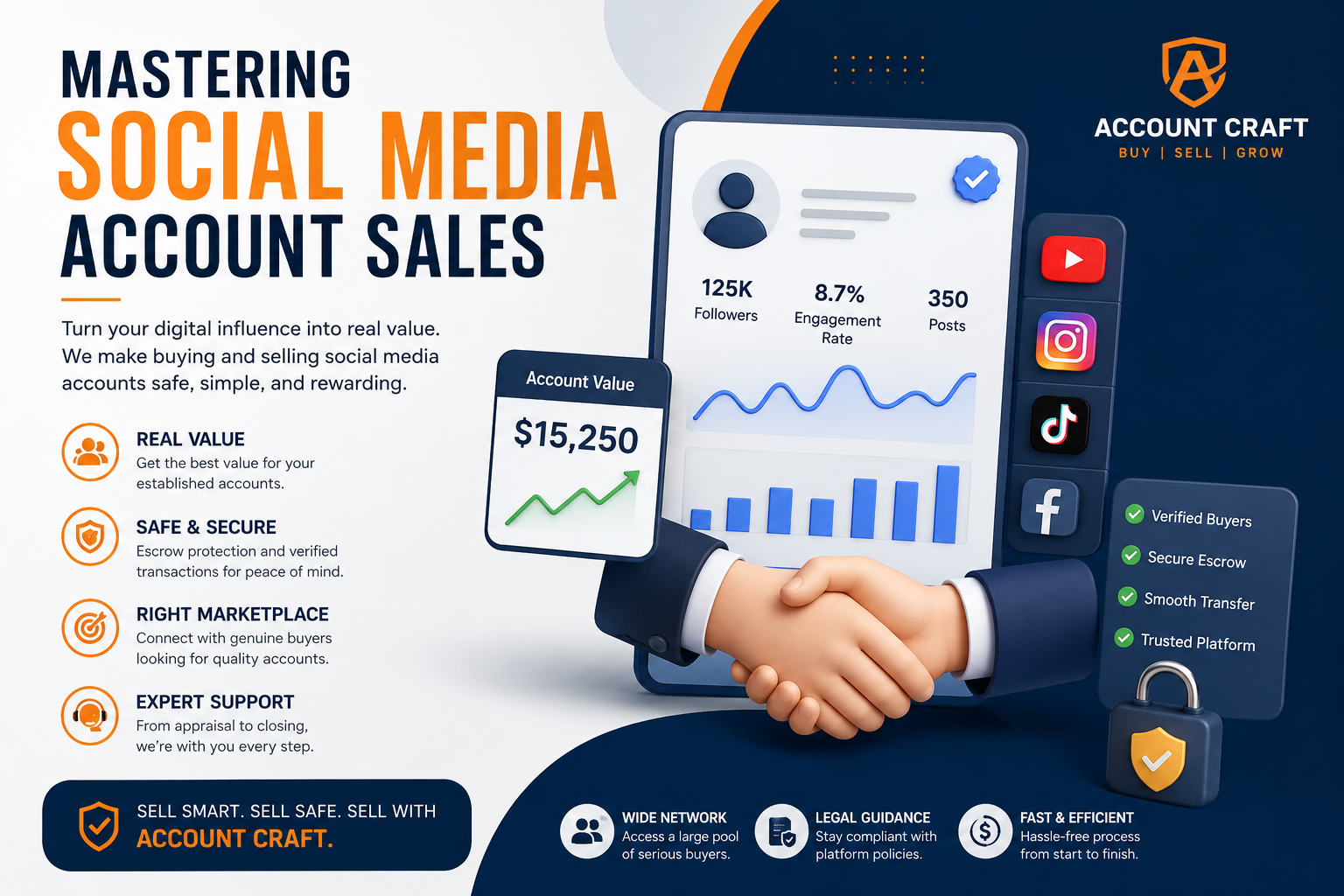 Mastering Social Media Account Sales with Account Craft secure marketplace for buying and selling YouTube, Instagram, Facebook and social media accounts