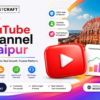 Buy YouTube Channel in Jaipur – Professional AccountCraft banner featuring verified YouTube channels, Jaipur city landmark, channel growth analytics, secure transactions, and multicolor digital marketing design.