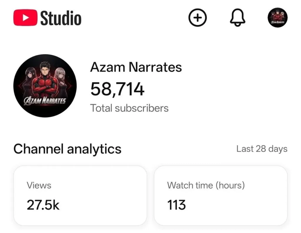 58.7K+ Subscribers Non-Monetized YouTube Channel