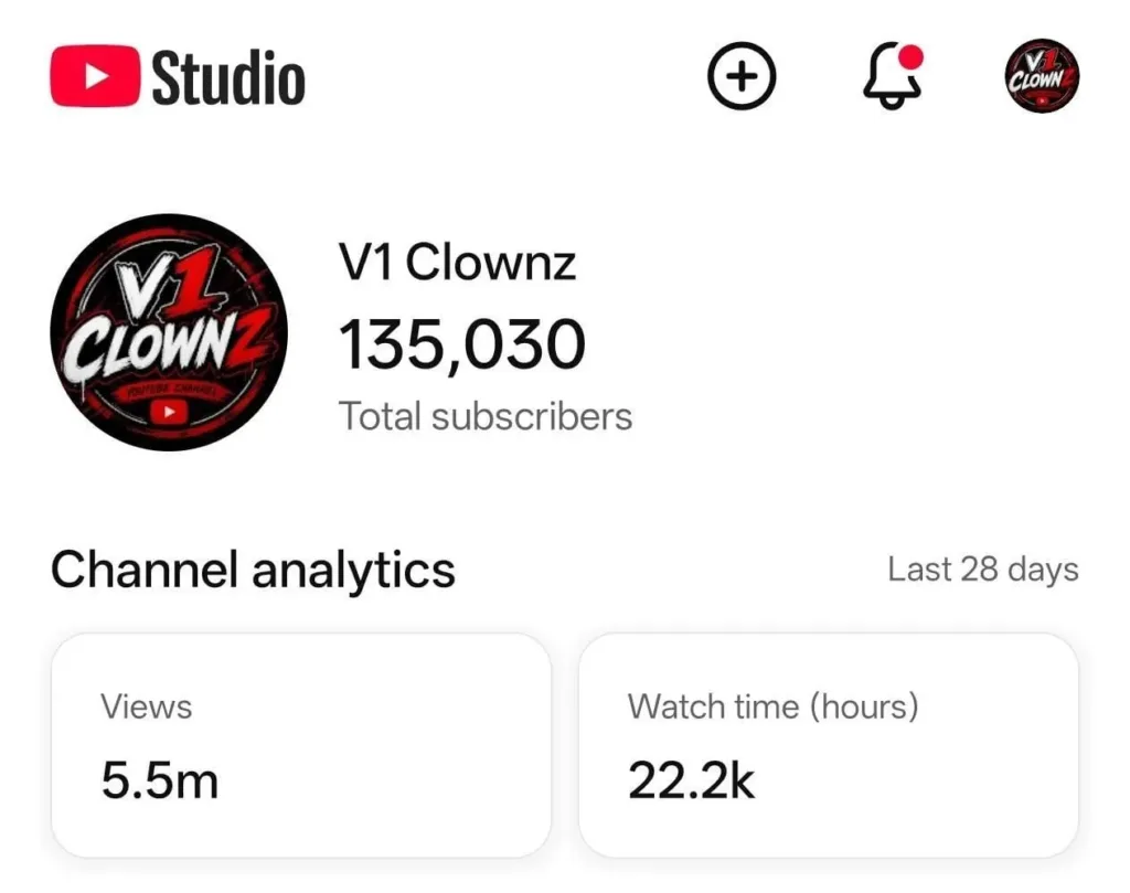 135K Subscriber YouTube Channel with 5.5M Recent Views