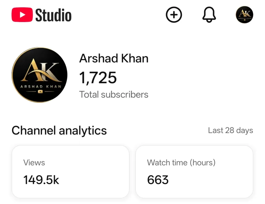 1K Subscriber YouTube Channel for Sale with 149K Views