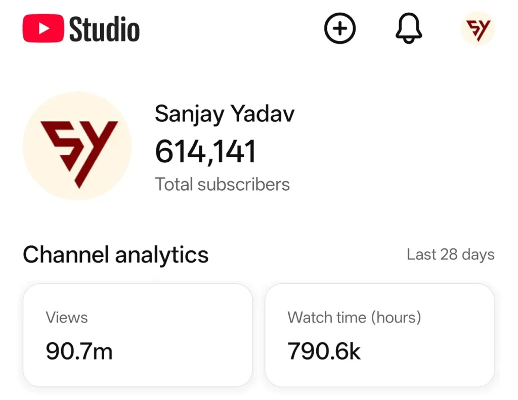 600K+ Subscriber YouTube Channel with 146.9M Views