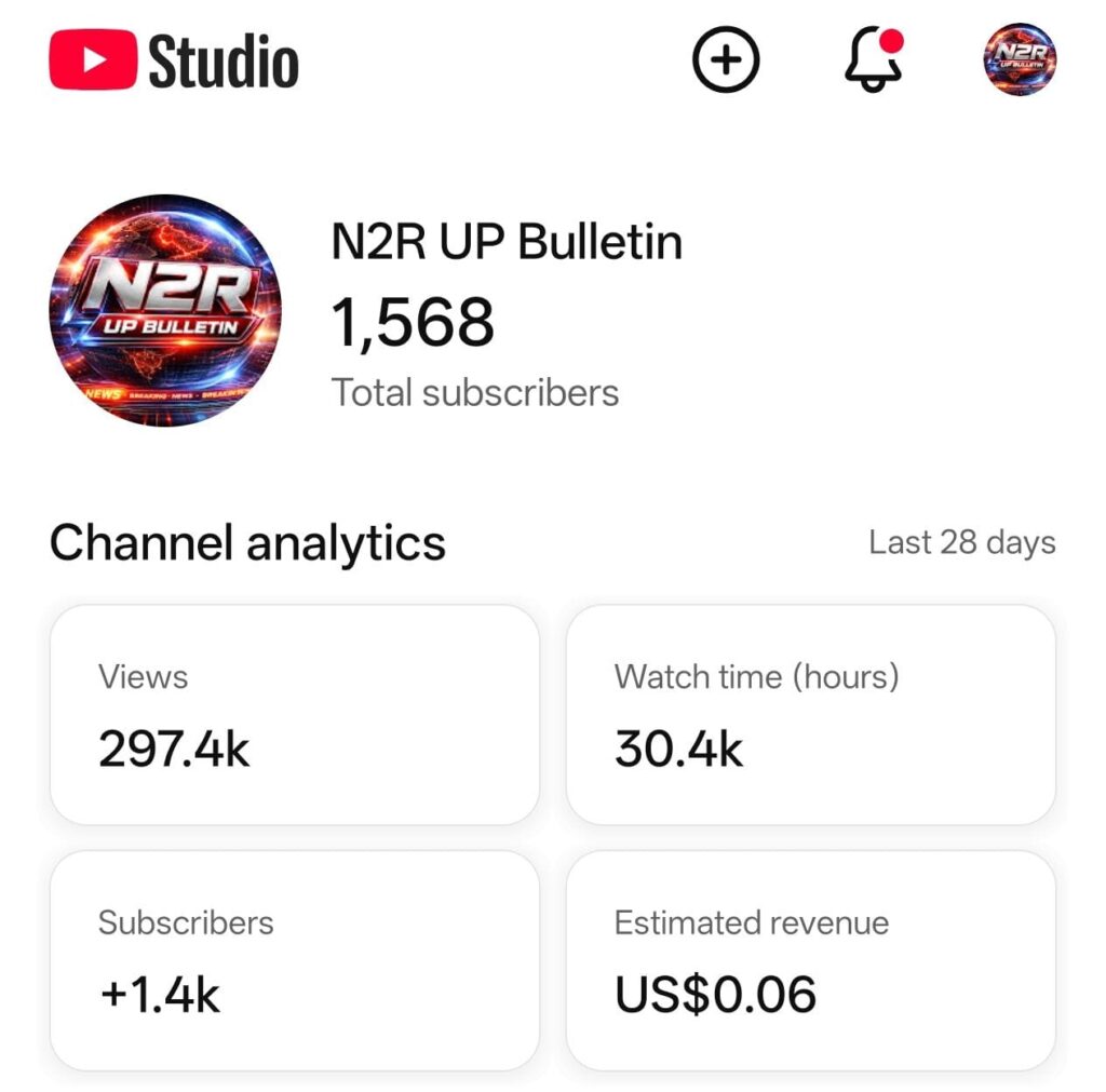 Buy a Monetized Hindi News YouTube Channel with Clear Account Status